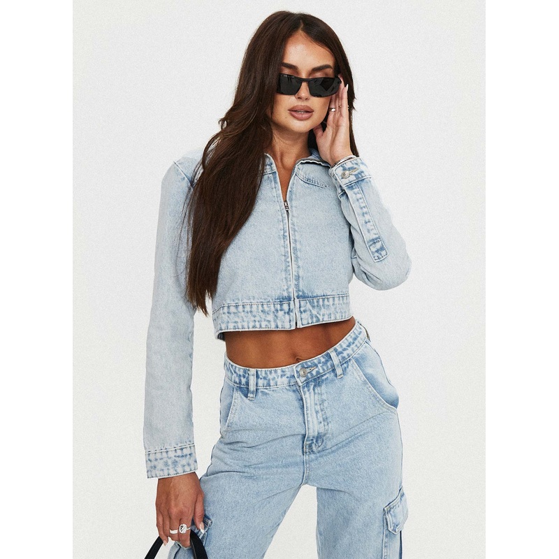 Belgrove Moto Jacket Snow Wash Denim
