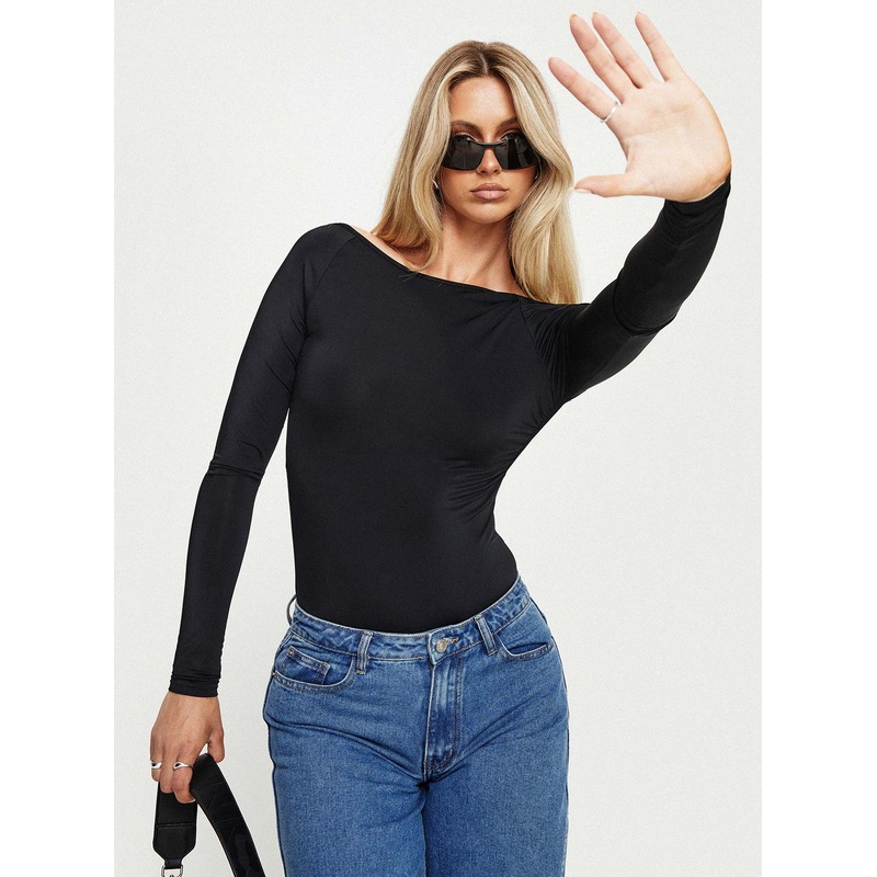 Gatewood Long Sleeve Bodysuit Black Tall
