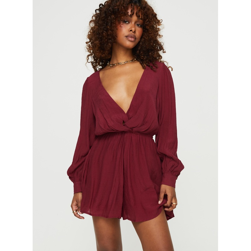 Moonscape Romper Burgundy