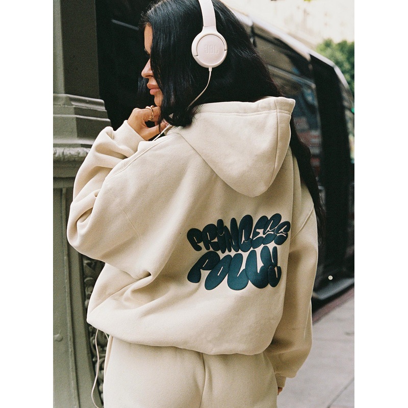 Princess Polly Hooded Sweatshirt Bubble Text Stone / Slate