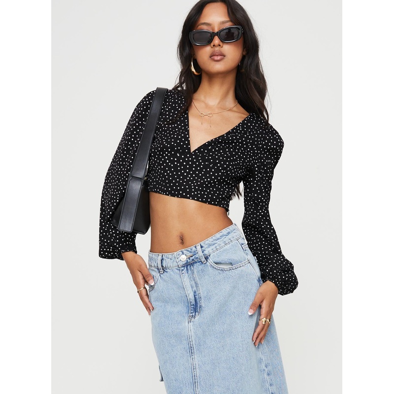 Aldon Long Sleeve Top Black