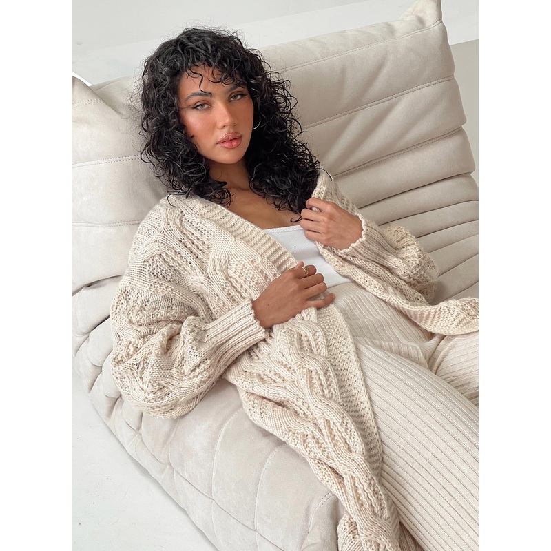 Bryer Longline Cardigan Cream