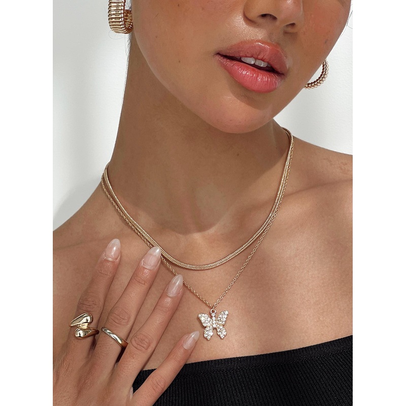 Butterfly Fly Away Necklace Gold