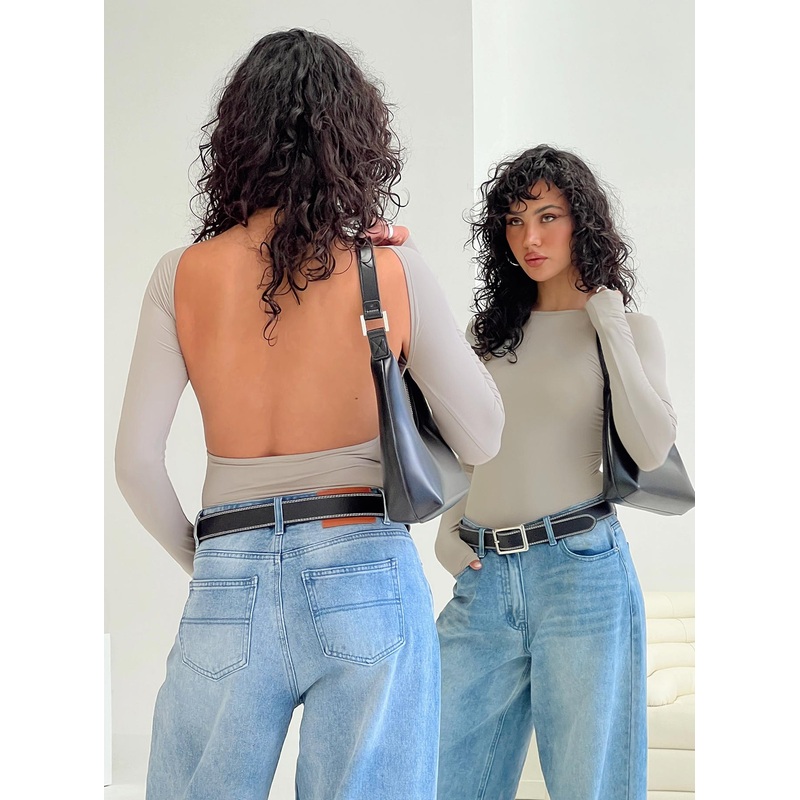 Gatewood Long Sleeve Bodysuit Grey