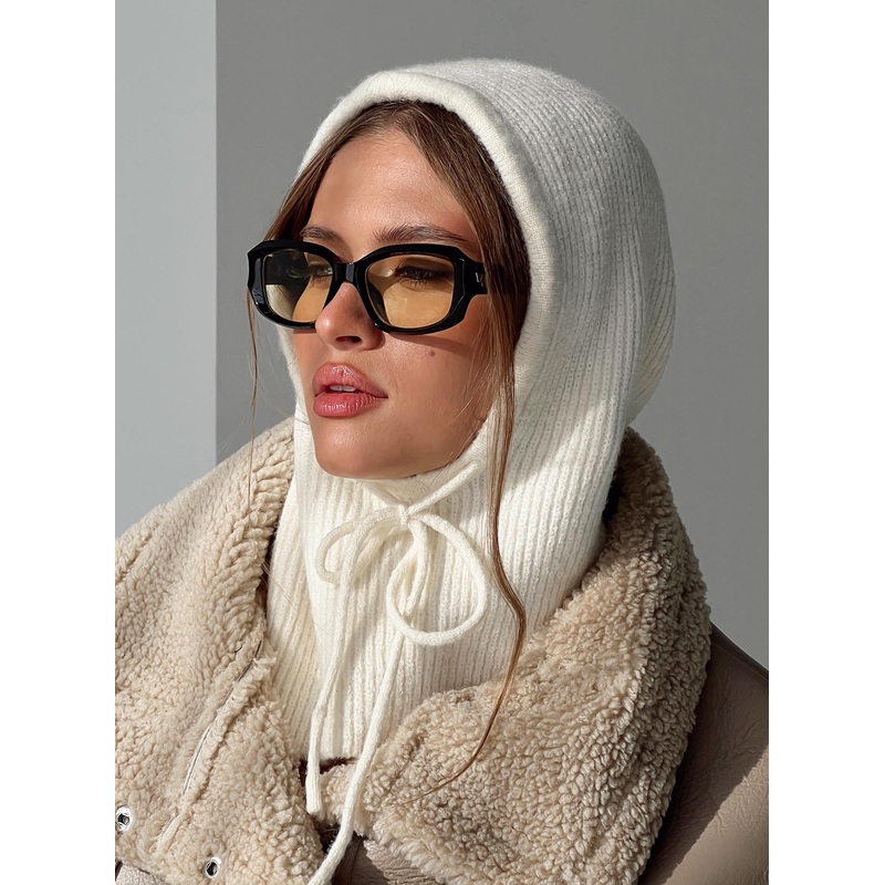 Genson Knit Hood White