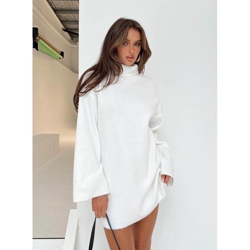 Sonelle Sweater Mini Dress White