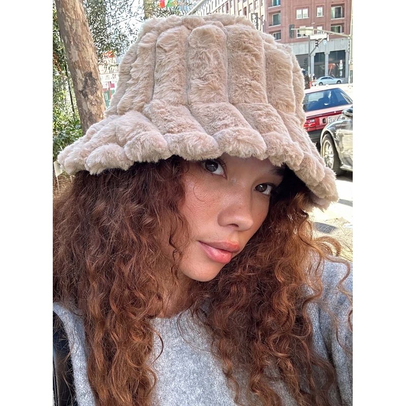 Teien Faux Fur Hat Brown