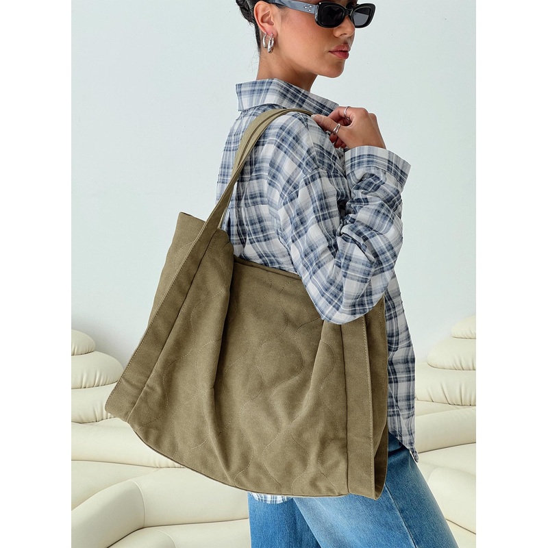 Wandra Quilted Tote Bag Green
