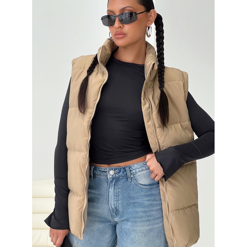 Edison Puffer Vest Beige