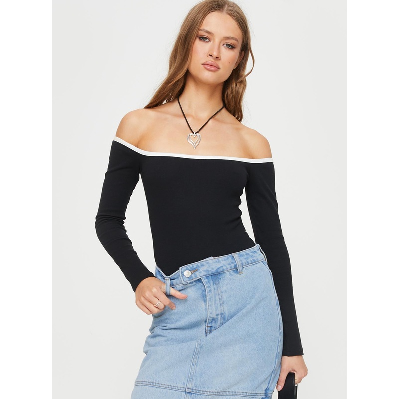 Jacinto Off The Shoulder Bodysuit Black
