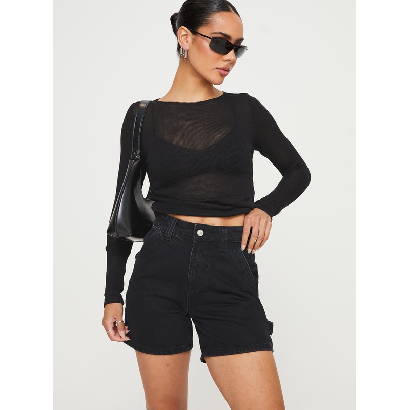 Lou Carpenter Denim Shorts Black