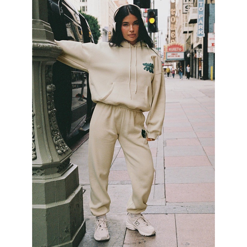 Princess Polly Track Pants Bubble Text Stone / Slate