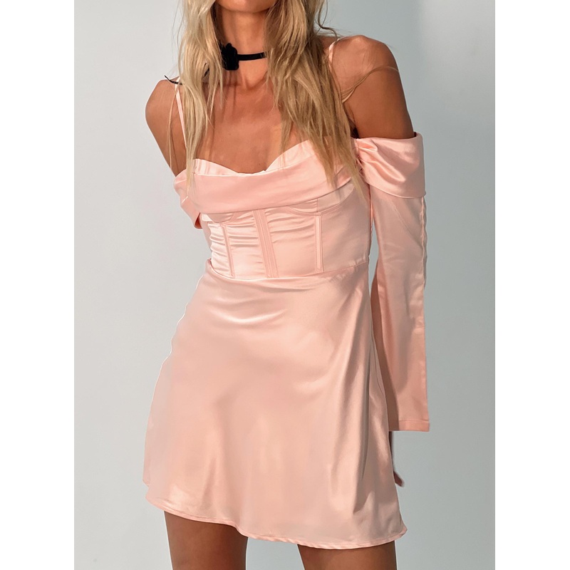 Spotlight Long Sleeve Mini Dress Pink