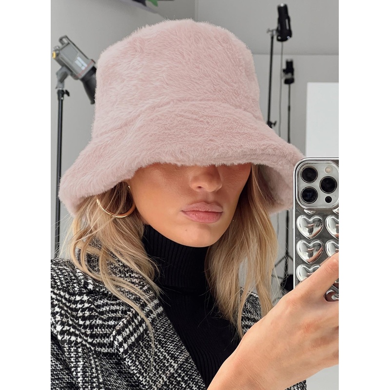 Theo Plush Bucket Hat Blush