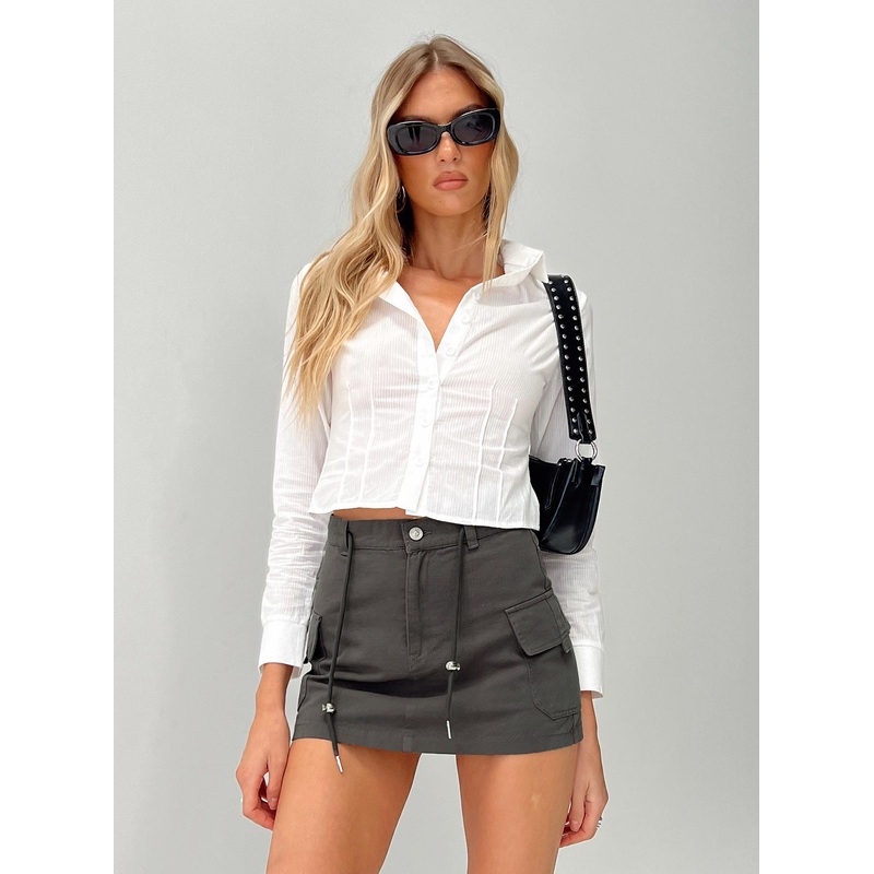 Torres Cargo Mini Skirt Charcoal