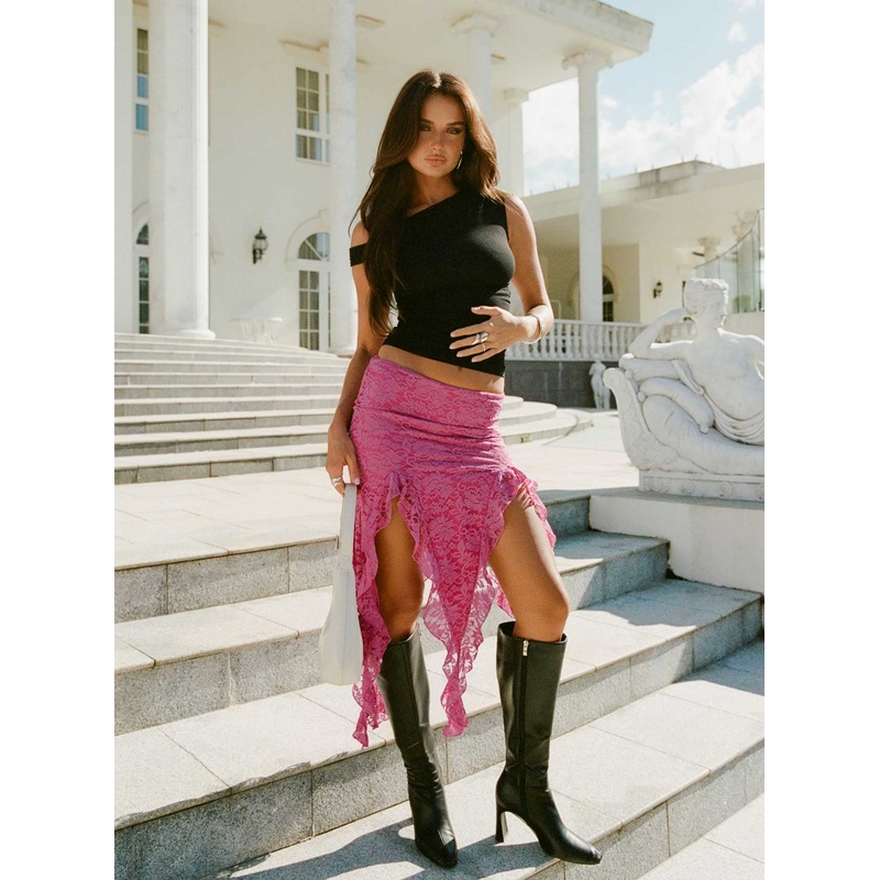 Unconditional Ruffle Midi Skirt Purple