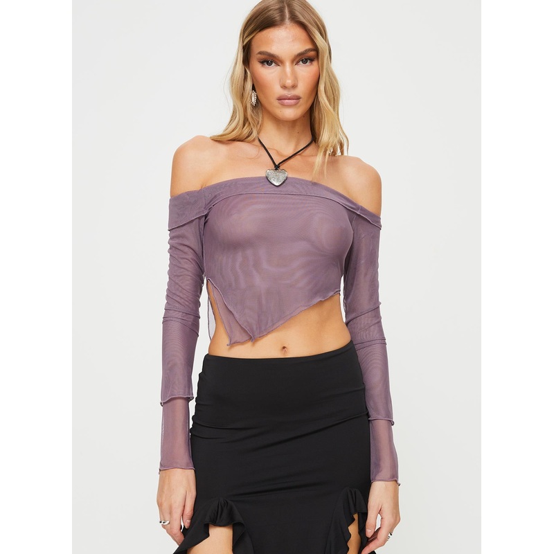 Vicini Off The Shoulder Top Purple