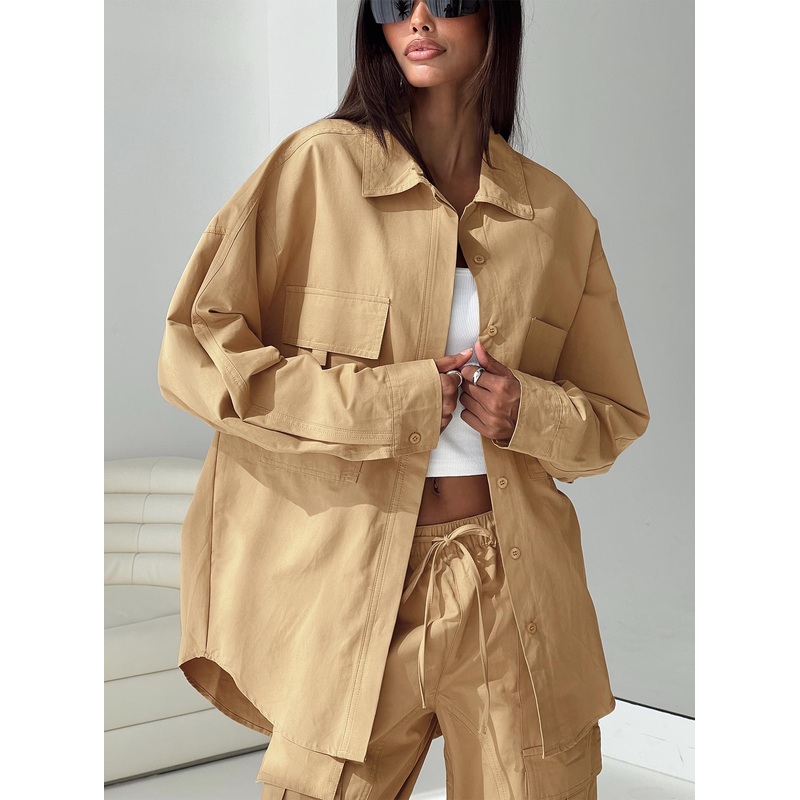 Bilbury Cargo Shacket Caramel