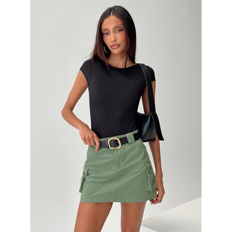 Lydie Cargo Mini Skirt Green