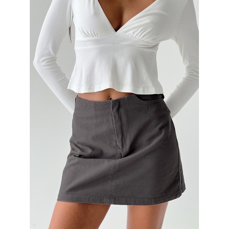 Sneak Peek Mini Skirt Slate