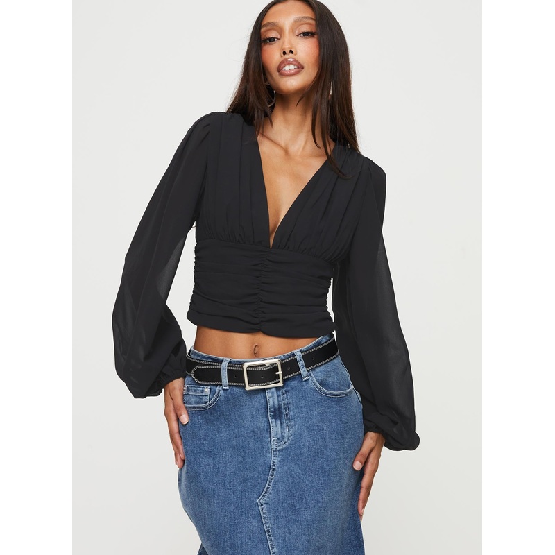 Whitu Long Sleeve Top Black