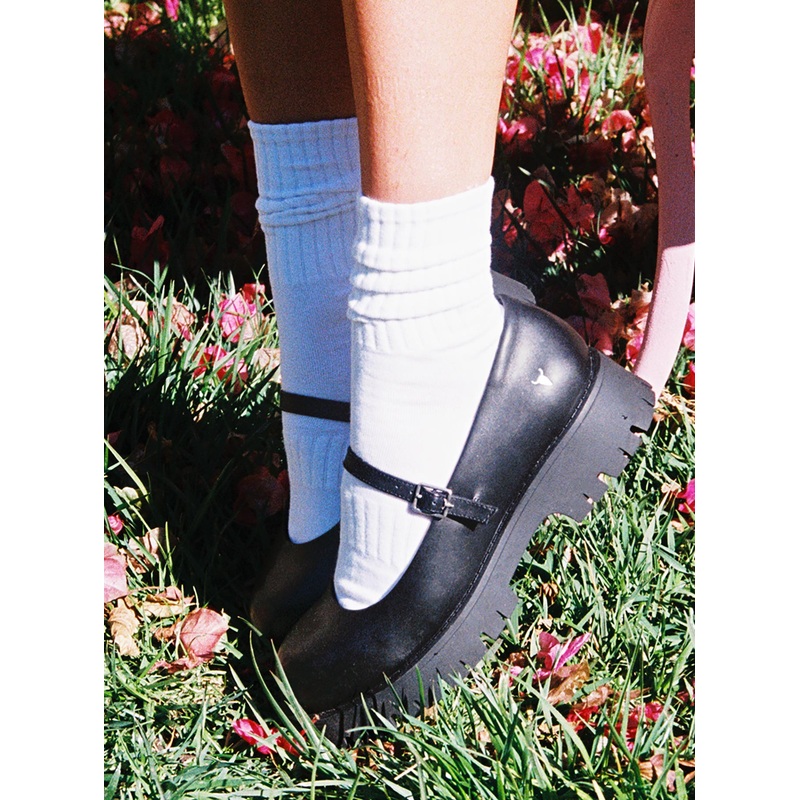 Windsor Smith Timeless Mary Jane Flats Black