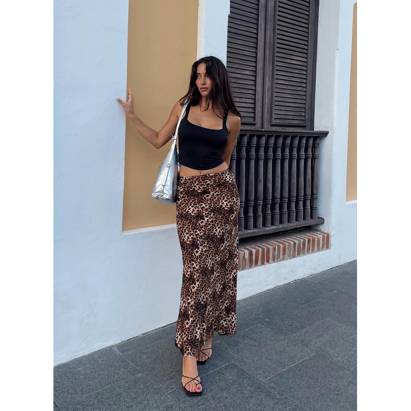 Emily Maxi Skirt Leopard Print