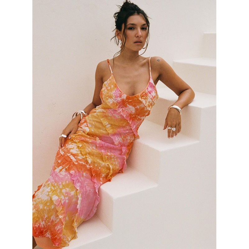 Lars Maxi Dress Orange Multi