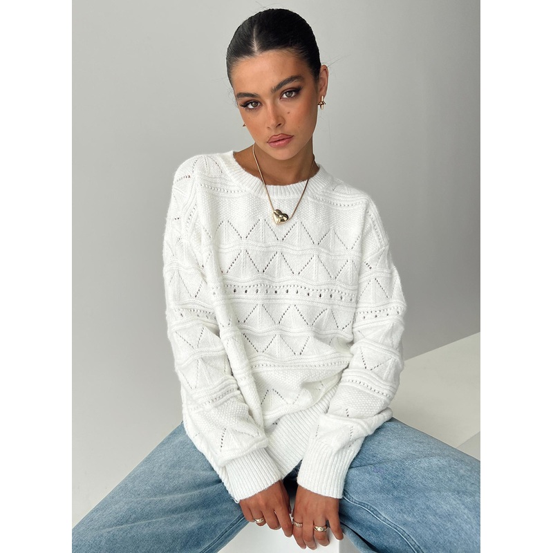 Pierce Pointelle Sweater Cream