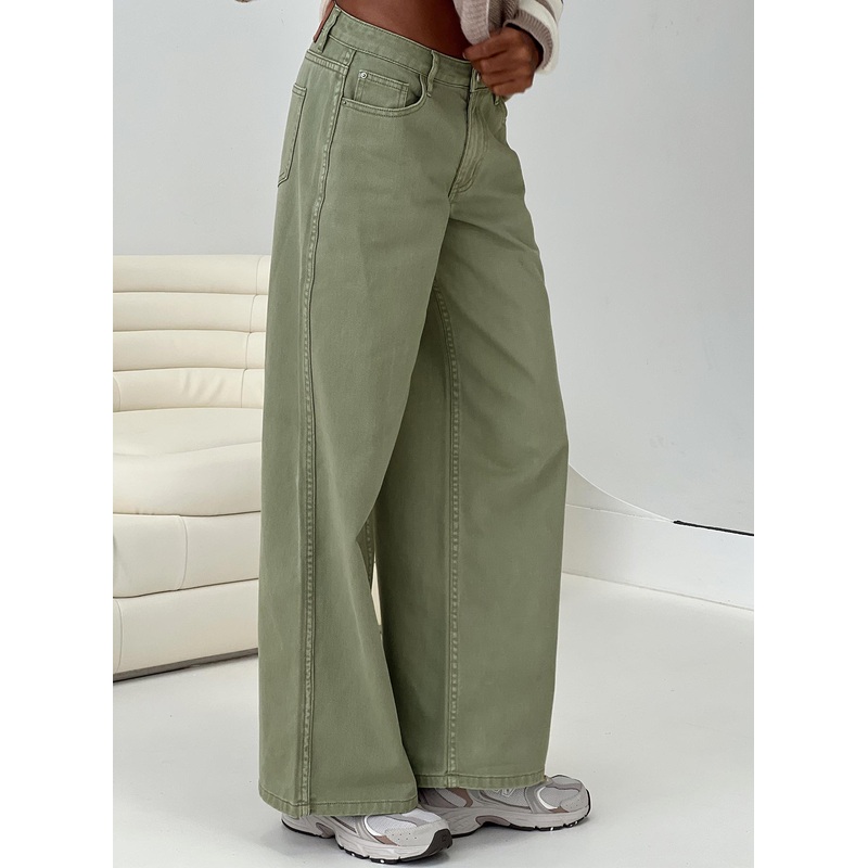 Ramos Low Rise Denim Jeans Sage