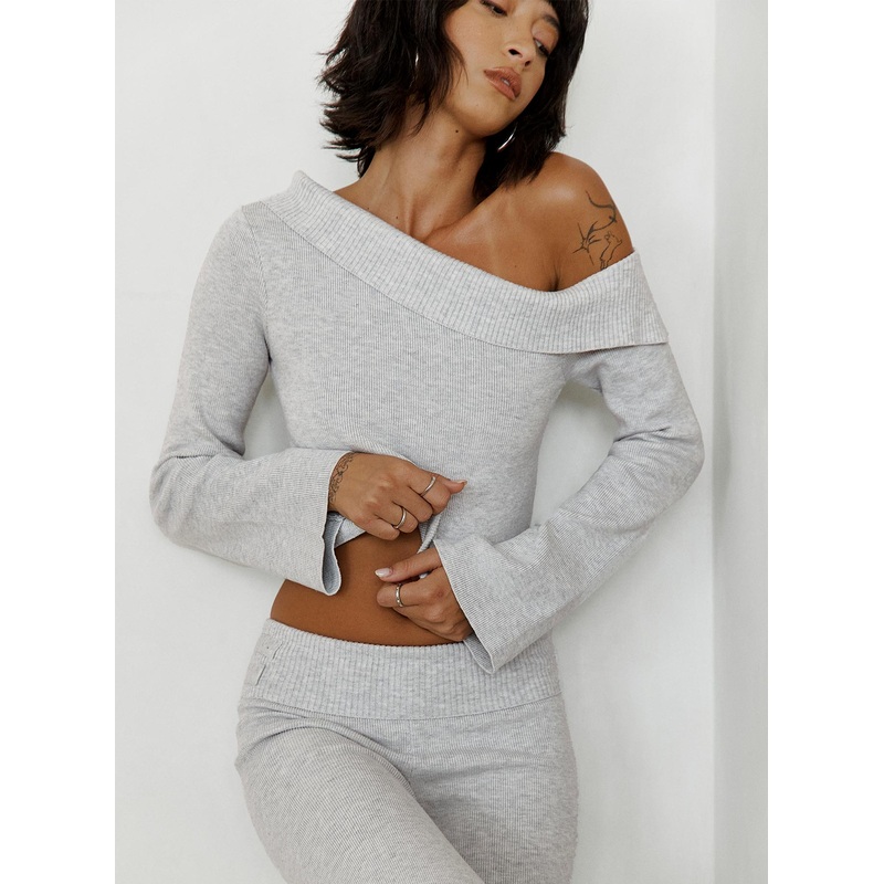 Sina Off The Shoulder Top Grey