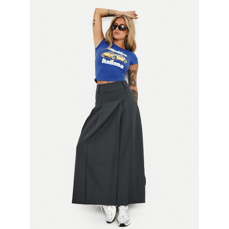 Boss Girl Maxi Skirt Slate
