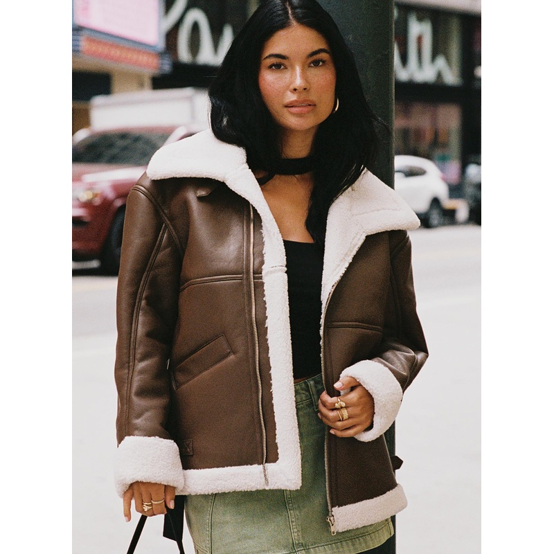 Jadu Shearling Jacket Brown