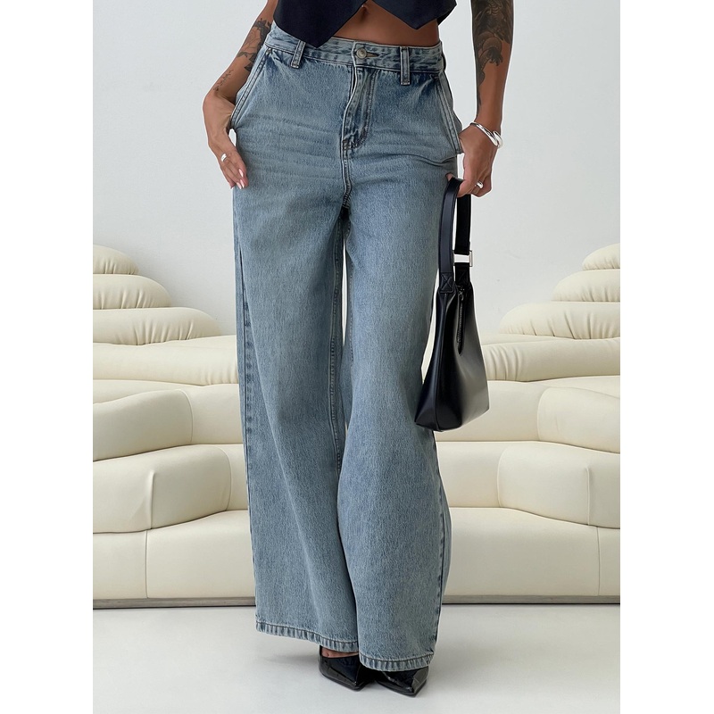 Jewelz Wide Leg Jeans Light Wash