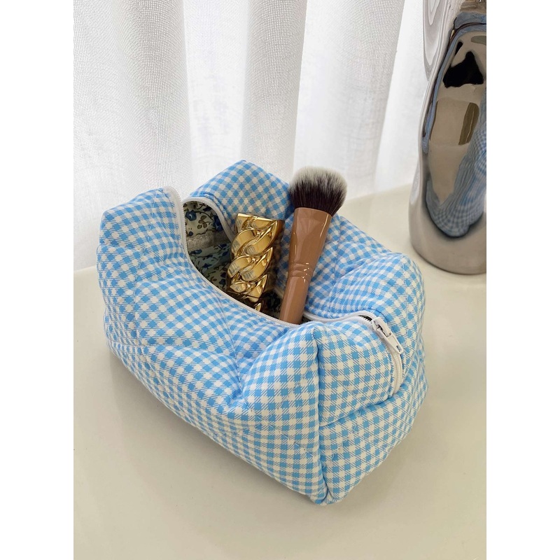 My Everything Pouch Blue Gingham
