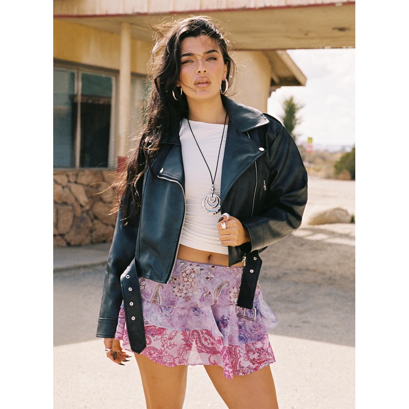 Mystica Layered Mini Skirt Pink Multi