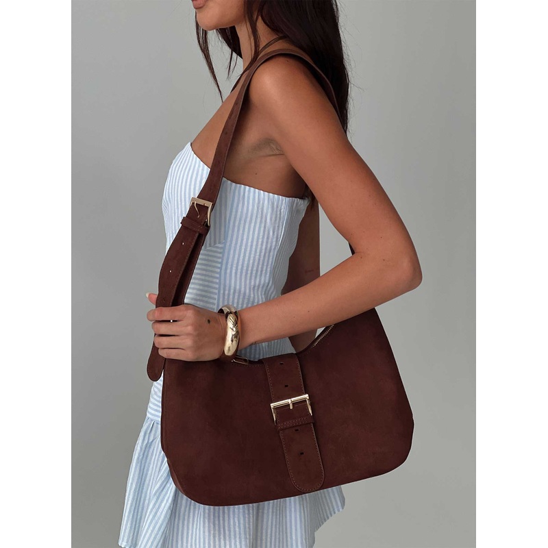 Orange County Faux Suede Bag Brown