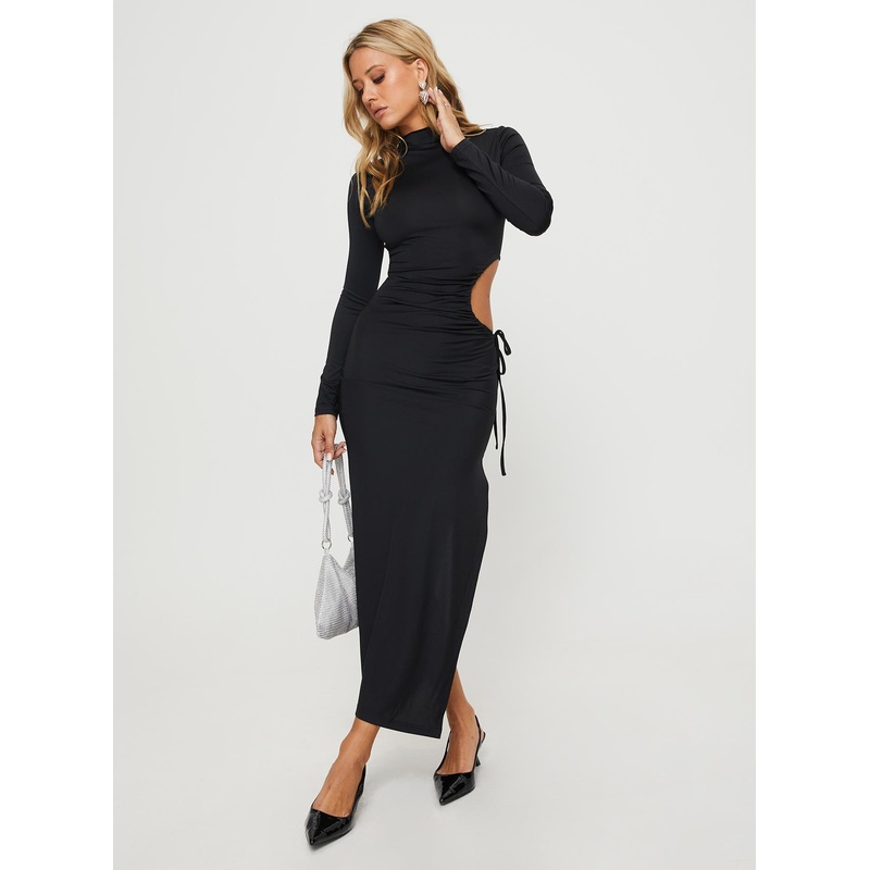 Barrows Long Sleeve Maxi Dress Black