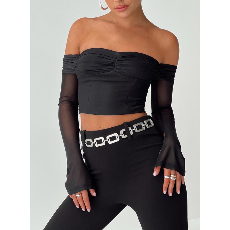 Botello Off The Shoulder Top Black