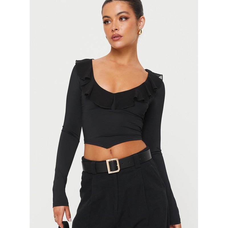 Cattrall Long Sleeve Top Black