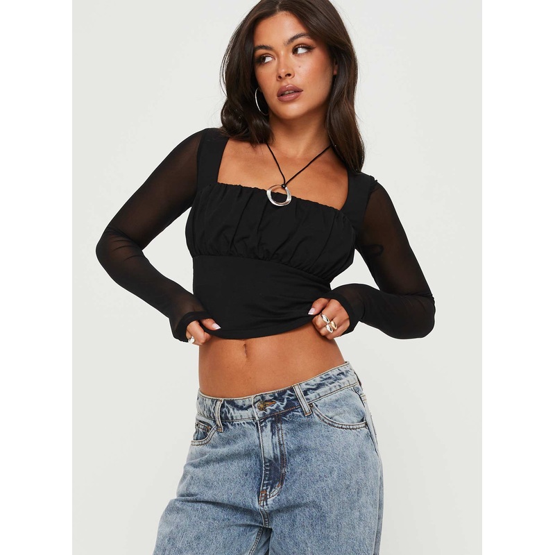 Coltan Long Sleeve Top Black