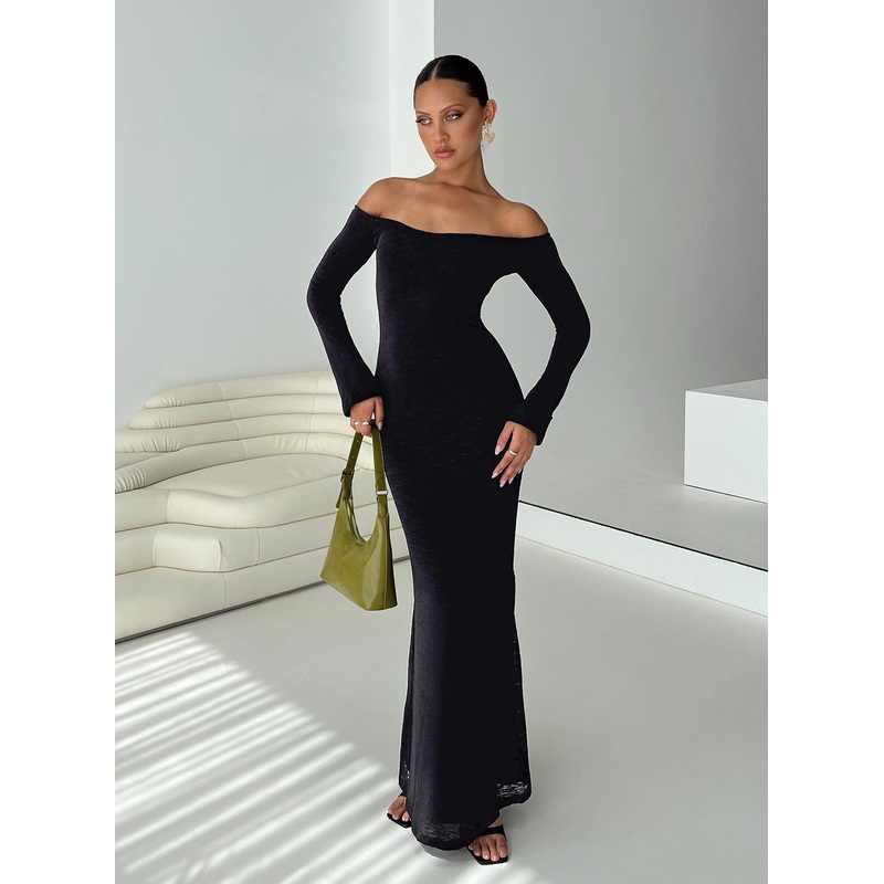 Korey Off The Shoulder Maxi Dress Black