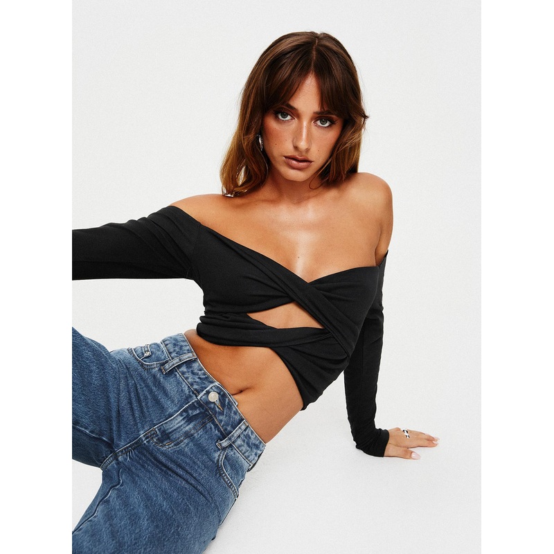 Reisley Long Sleeve Top Black