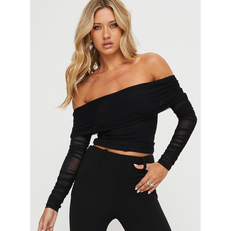 Rosenfield Off The Shoulder Top Black