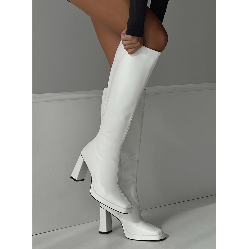 Scarlet Knee High Boots White
