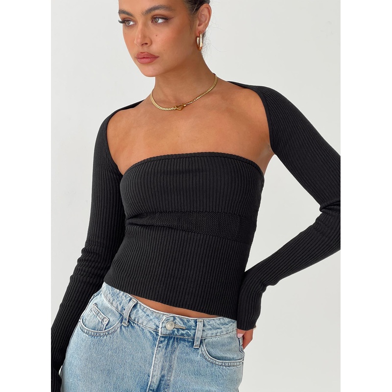 Siillato Knit Top Black