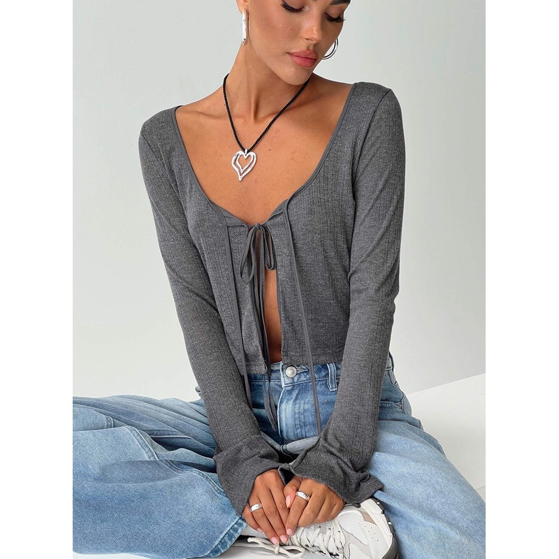 Barbaro Long Sleeve Top Slate Grey