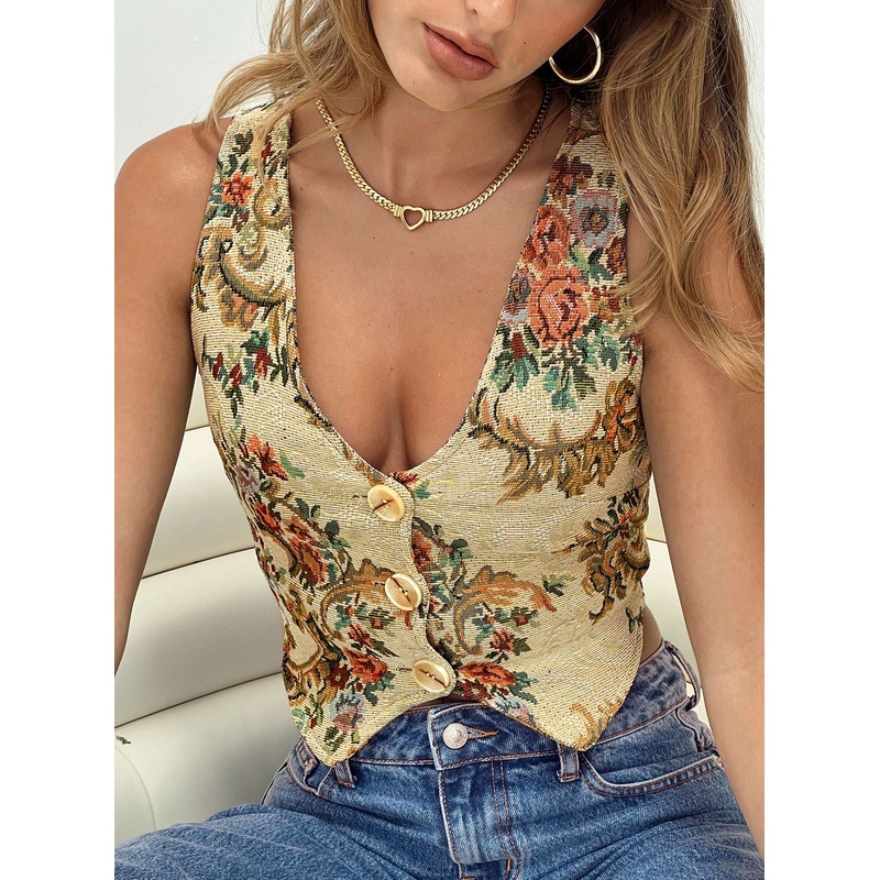 Brinna Jacquard Vest Top Multi