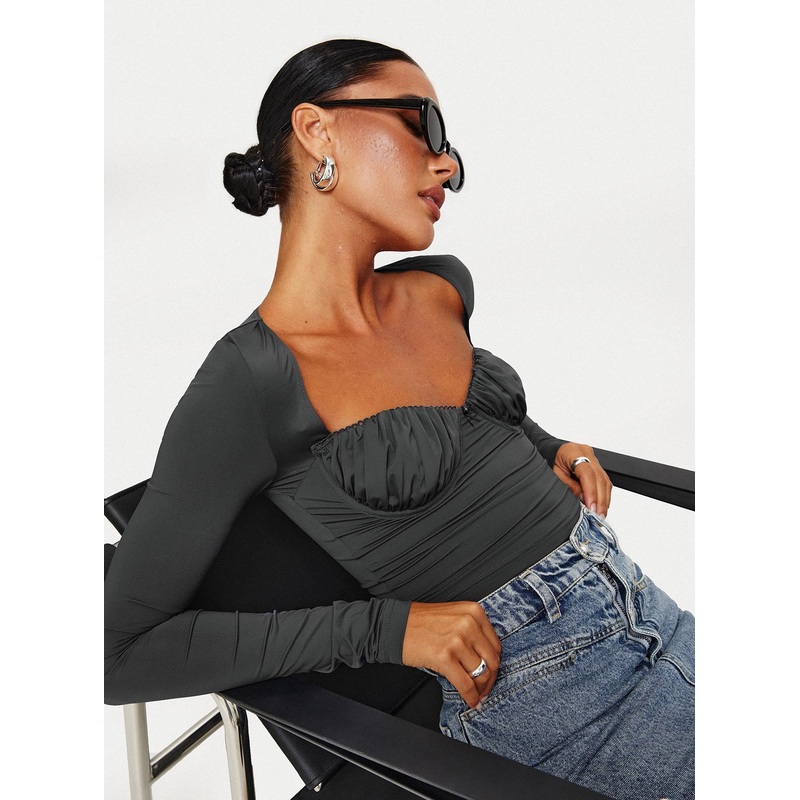 Candyce Long Sleeve Top Slate