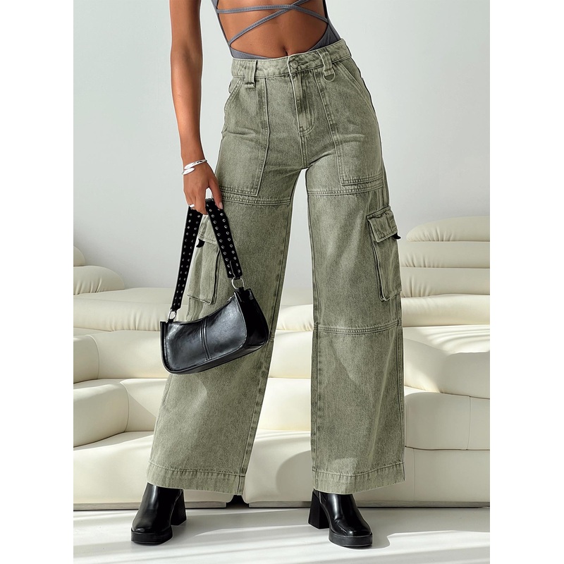 Making History Cargo Jeans Olive